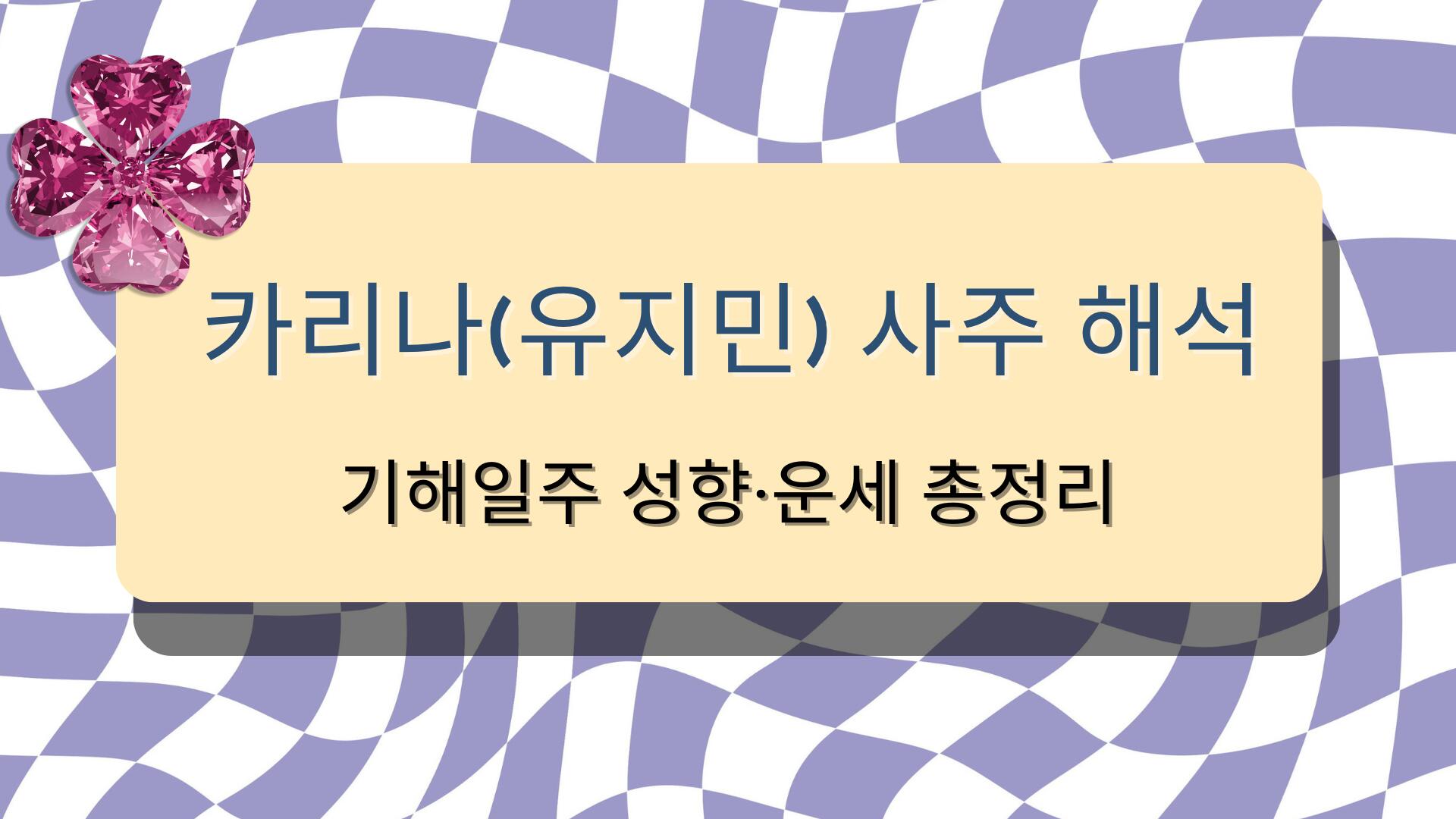 카리나(유지민) 사주 해석 – 기해일주 성향·운세 총정리