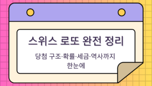 스위스 로또 완전 정리 – 당첨 구조·확률·세금·역사까지 한눈에